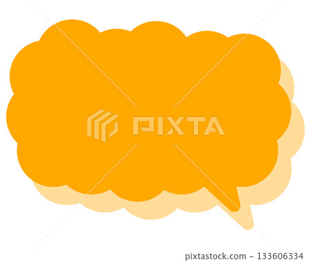 Simple color speech bubble, elongated cloud shape Simple color speech bubble, elongated cloud shape 133606334
