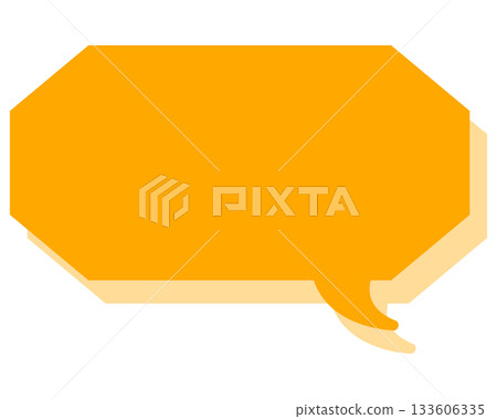 Simple color speech bubble, elongated cloud shape 133606335