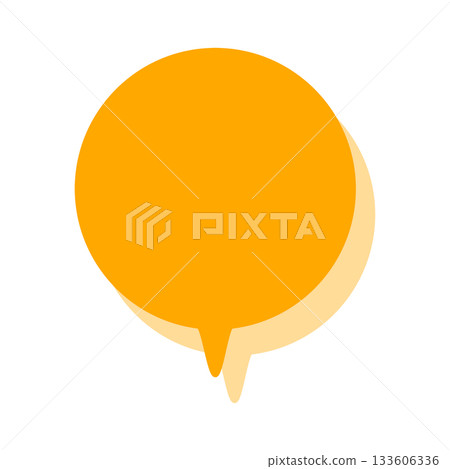 Simple color speech bubble, round and downward facing 133606336