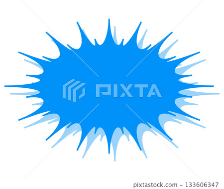 Simple color speech bubble with a long, jagged shape 133606347