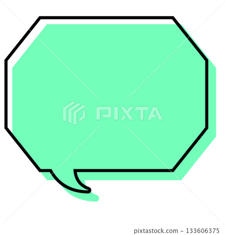 A simple speech bubble with misaligned lines, an octagon with corners A simple speech bubble with misaligned lines, an octagon with corners 133606375
