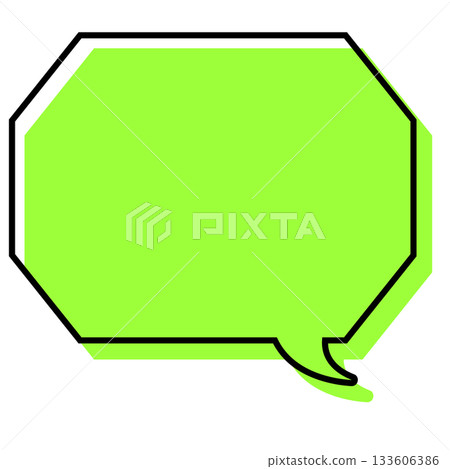 一個簡單的帶有錯位線條的對話泡泡，一個帶有角的八邊形 133606386