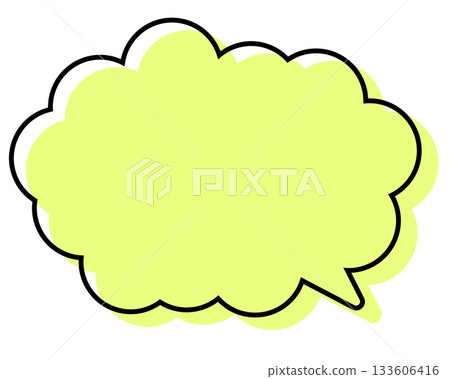 A simple speech bubble with misaligned lines and a rounded cloud shape A simple speech bubble with misaligned lines and a rounded cloud shape 133606416