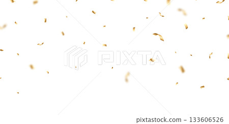 Beautiful golden confetti pattern background, zigzag down for celebration. Vector illustration of festive decoration. 133606526