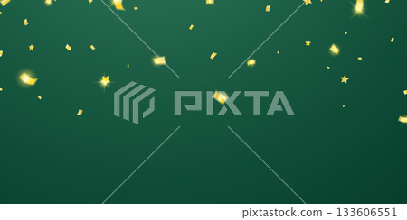 Beautiful golden confetti pattern background, zigzag down for celebration. Vector illustration of festive decoration. 133606551
