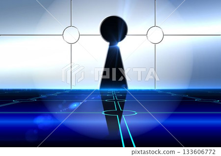 Keyhole on technological background 133606772