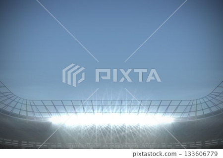 Large football stadium under blue sky Large football stadium under blue sky 133606779