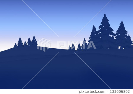 Fir tree forest silhouette Fir tree forest silhouette 133606802