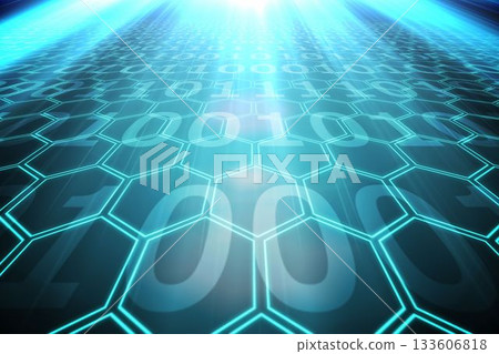 Black background with shiny hexagons Black background with shiny hexagons 133606818