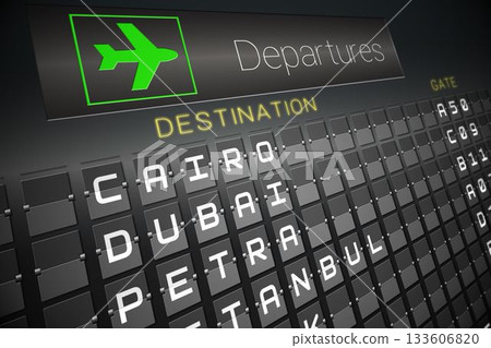 Black departures board for cities Black departures board for cities 133606820