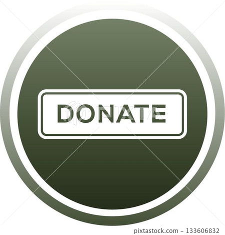 Image of donate text on graduated grey circle with border on white background, copy space Image of donate text on graduated grey circle with border on white background, copy space 133606832