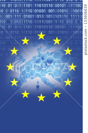 European union flag with binary codes European union flag with binary codes 133606839