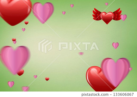 Digitally generated love heart pattern 133606867