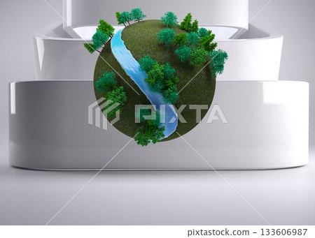 Earth with trees on grey abstract background Earth with trees on grey abstract background 133606987