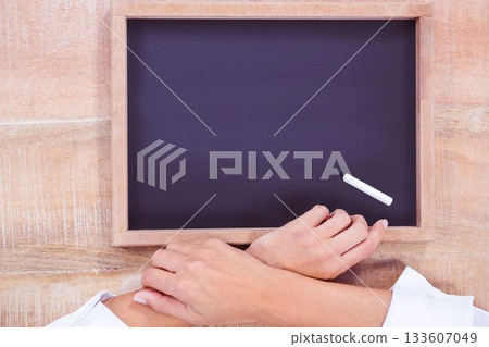 Hand writing on chalkboard 133607049