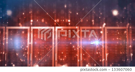Red servers against glittering Red servers against glittering 133607060