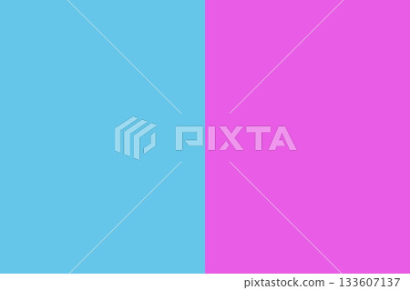 Abstract composition is dividing canvas into turquoise and magenta halves in flat design Abstract composition is dividing canvas into turquoise and magenta halves in flat design 133607137
