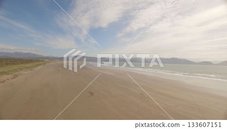High angle view of beach against cloudy sky High angle view of beach against cloudy sky 133607151
