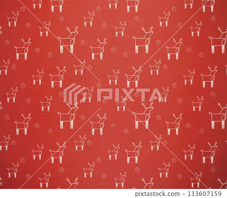 Digitally generated Red reindeer pattern 133607159
