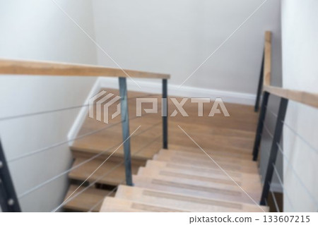 High angle view of empty steps at home 133607215