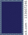 Elegant Japanese background design material with a Seigaiha pattern frame | Seigaiha, frame, Japanese pattern, navy blue, background 133607246