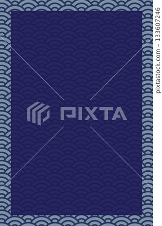 Elegant Japanese background design material with a Seigaiha pattern frame | Seigaiha, frame, Japanese pattern, navy blue, background Elegant Japanese background design material with a Seigaiha pattern frame | Seigaiha, frame, Japanese pattern, navy blue, background 133607246