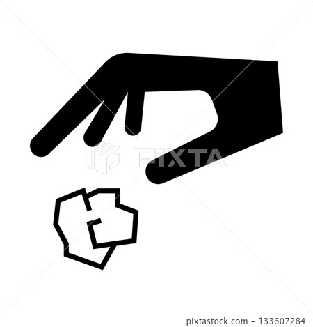 亂丟垃圾的輪廓圖標 133607284