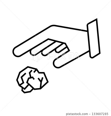 亂丟垃圾圖示 紙張垃圾 133607285