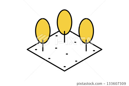 房地產購買，農田簡約線條藝術等距插圖 133607309