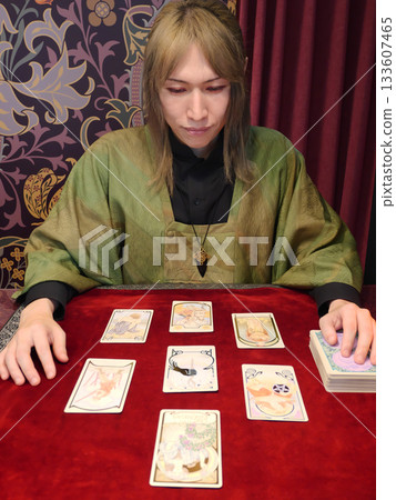 My favorite fortune teller doing tarot readings My favorite fortune teller doing tarot readings 133607465