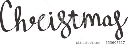 Handwritten lettering with a Christmas theme 133607617