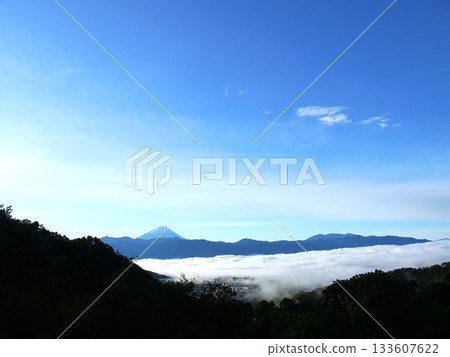 從山頂望去，雲海碧空盡收眼底。 133607622