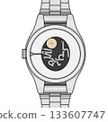 Image of the inside of an analog watch (battery replacement, watch) 133607747