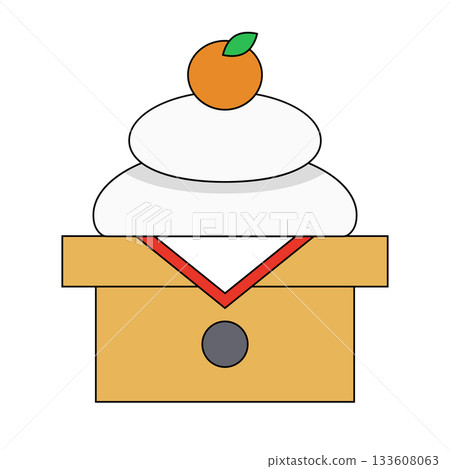 Kagami mochi icon New Year Kagami mochi icon New Year 133608063