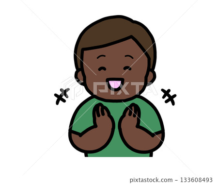 Black boy clapping 133608493