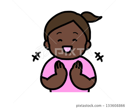 黑人女孩鼓掌 黑人女孩鼓掌 133608866