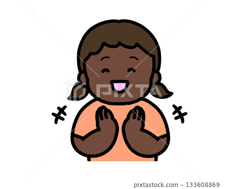 黑人女孩鼓掌 133608869