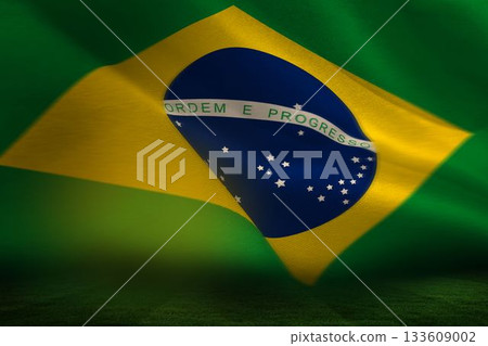 Digitally generated brazilian flag waving 133609002