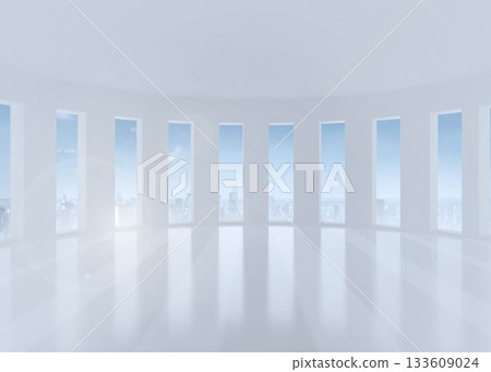 Bright white room with windows Bright white room with windows 133609024