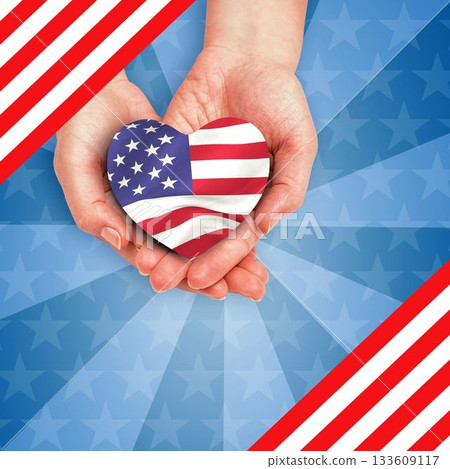 Heart shape American flag 133609117