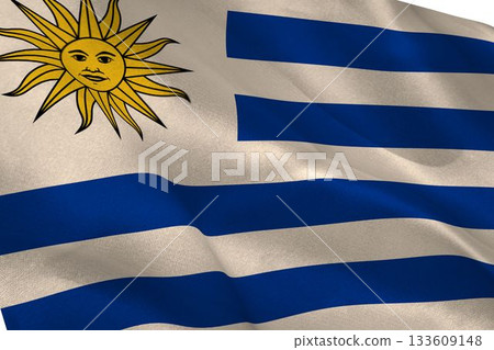 Digitally generated uruguay national flag Digitally generated uruguay national flag 133609148
