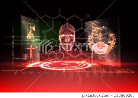 Medical interface in red and black Medical interface in red and black 133609263