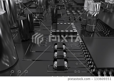 Close up of circuit board 133609351