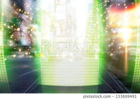 Glittering screen in urban setting Glittering screen in urban setting 133609491