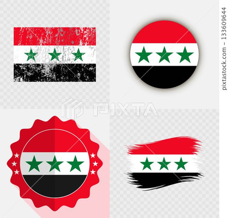 Syria National Flag Icon Collection. 133609644