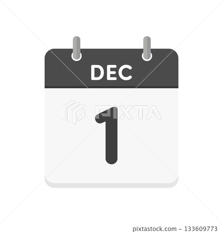 12月1日/DEC 1日每日日曆圖示 - 黑白英文日曆,日期為12/1 12月1日/DEC 1日每日日曆圖示 - 黑白英文日曆,日期為12/1 133609773