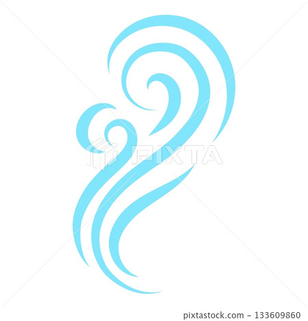 Hand drawn blue air motion lines 133609860
