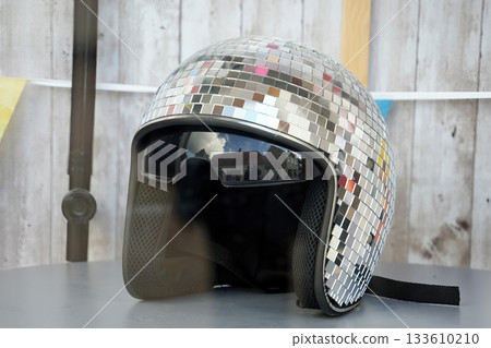 Disco dance Mirror ball motorbike helmet 133610210