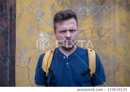 Portrait of a European Man by a Wall Portrait of a European Man by a Wall 133610220