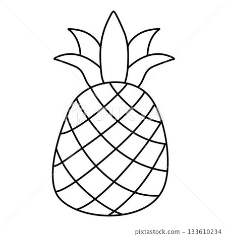 Pineapple fruit Coloring Page for kids illustration Pineapple fruit Coloring Page for kids illustration 133610234
